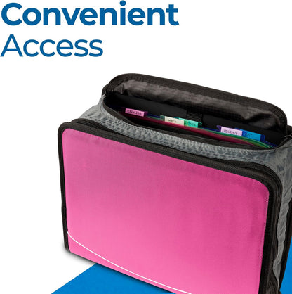 School Zipper Binder | 3" O-Rings | 600-Sheet | D-146 Light Pink