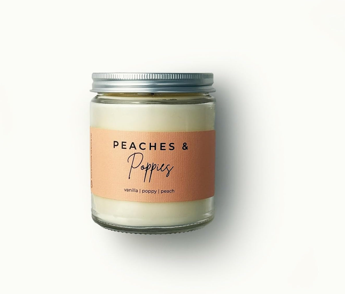 Milkhouse Peaches & Poppies Soy Candle, 7 oz Classic Jar, 33+ Hr Burn