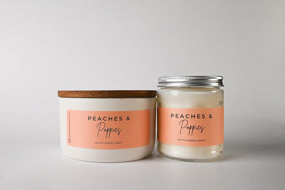 Milkhouse Peaches & Poppies Soy Candle, 7 oz Classic Jar, 33+ Hr Burn