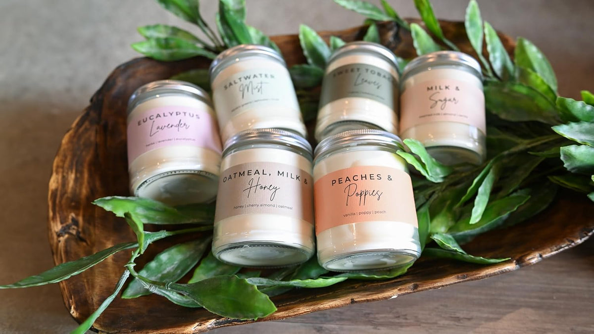 Milkhouse Peaches & Poppies Soy Candle, 7 oz Classic Jar, 33+ Hr Burn
