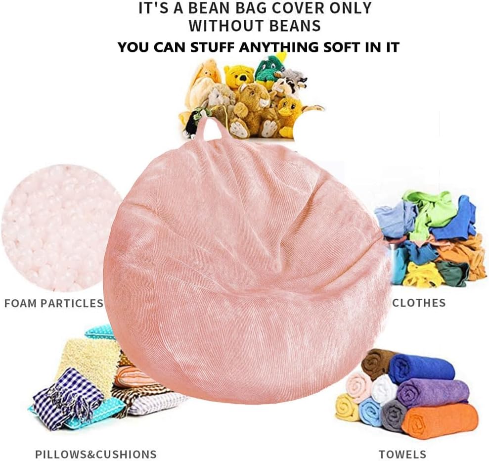 Stuffed Animal Storage Bean Bag Chair Cover (No Filler) Washable