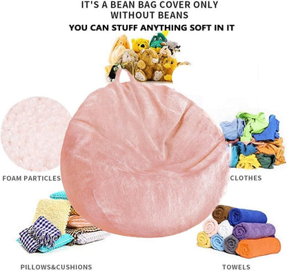 Stuffed Animal Storage Bean Bag Chair Cover (No Filler) Washable