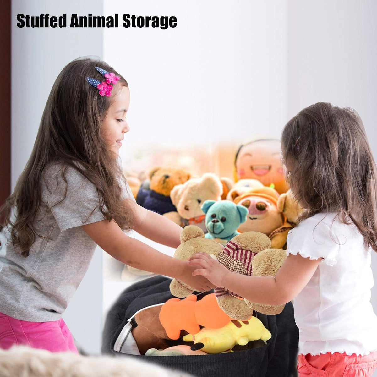 Stuffed Animal Storage Bean Bag Chair Cover (No Filler) Washable