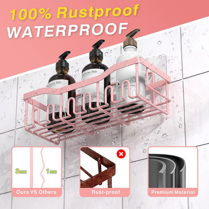 5-Pack Rustproof Stainless Steel Shower Caddy – No Drill Adhesive Bathroom Organizer with Large Capacity, Spacious Shower Shelves for Inside Shower, Kitchen & Home Decor Storage-XL Size