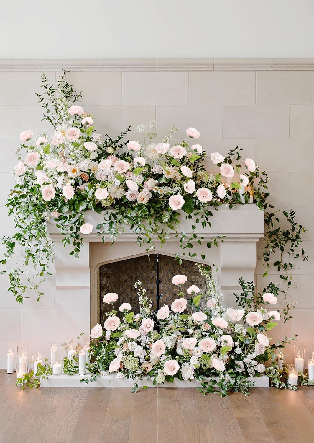 Poppies Flowers Artificial Silk Flowers 32in 6PCS Artificial Poppies Pink Flowers for Wedding Home Party Table Centerpiece Arrangement Decoration (Pink)