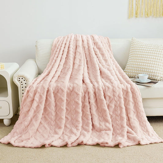Fleece Throw Blanket for Couch Sofa 60"x80" Pink