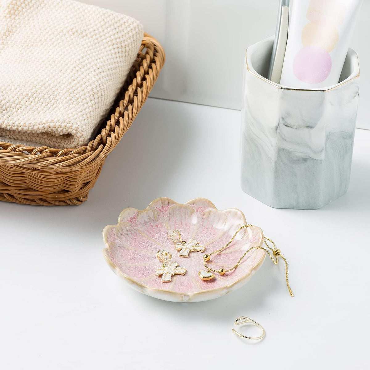 Jewelry Dish Tray, Ring Dish, Ceramic Trinket Tray, Key Bowl