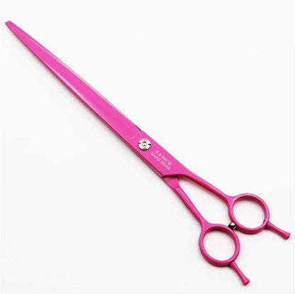 9" Professional Pet Dog Grooming Scissors Suit Cutting&Straight&Curved Shears Kit (9 Inch, Pink)