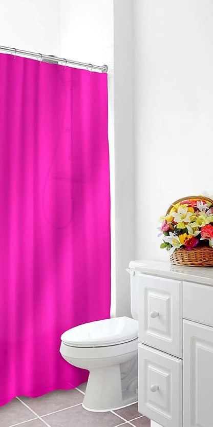 inc. Essentials Bathroom Magnetized Shower Curtain Liner with Metal Grommets Waterproof (Neon Pink)