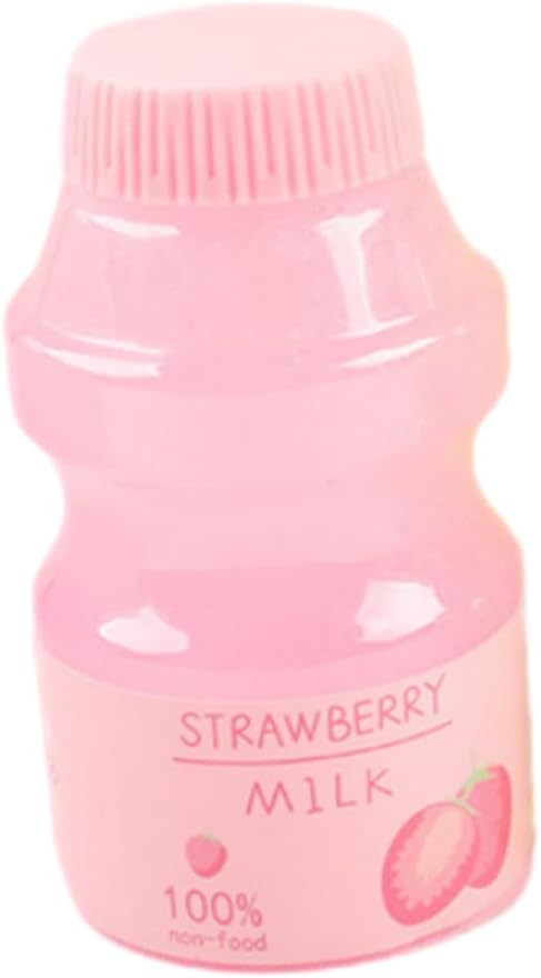 Clear Strawberry Jelly Slime - Fluffy, Stretchy, Crunchy Bubble Slime Soft Putty Stress Relief Toy Party Favors Super Light Favor Gift and Birthday (B-Pink)