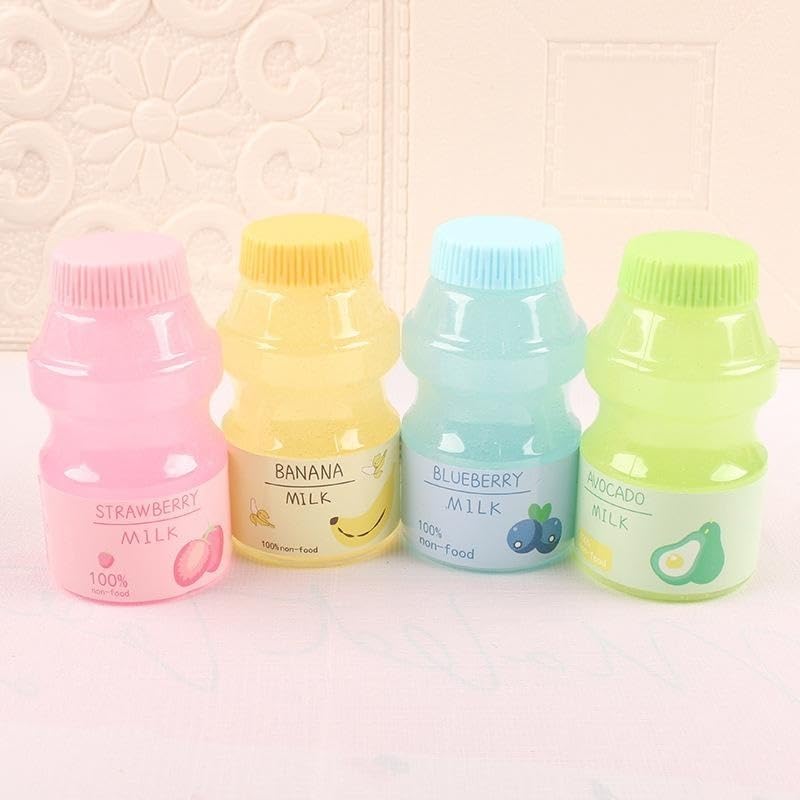 Clear Strawberry Jelly Slime - Fluffy, Stretchy, Crunchy Bubble Slime Soft Putty Stress Relief Toy Party Favors Super Light Favor Gift and Birthday (B-Pink)