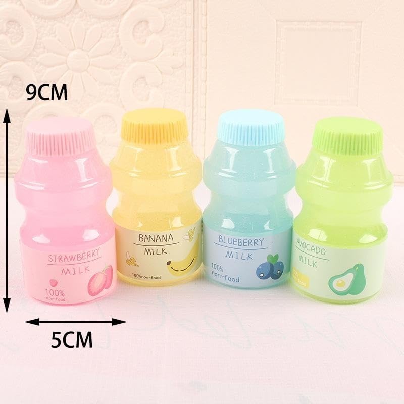 Clear Strawberry Jelly Slime - Fluffy, Stretchy, Crunchy Bubble Slime Soft Putty Stress Relief Toy Party Favors Super Light Favor Gift and Birthday (B-Pink)