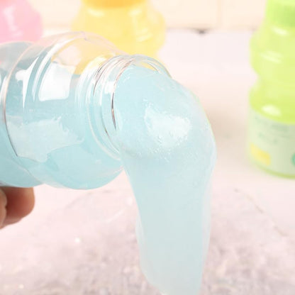 Clear Strawberry Jelly Slime - Fluffy, Stretchy, Crunchy Bubble Slime Soft Putty Stress Relief Toy Party Favors Super Light Favor Gift and Birthday (B-Pink)
