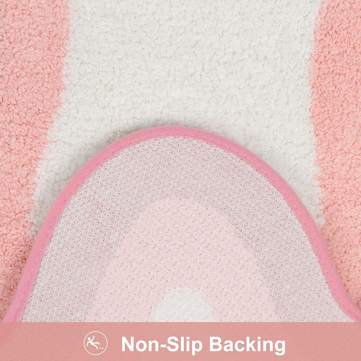 Bathroom Runner Rugs 18x47 inch, Non-Slip Long Rug Cute Bath Mat, Soft Luxury Shower Mat Microfiber Machine Washable Pink Floor Carpet for Sink Tub (washable rug)