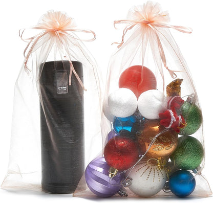 25 PCS 8x12 Inches Organza Bags With Drawstring Candy Bags Mesh Pouches for Party Wedding Presents Gift