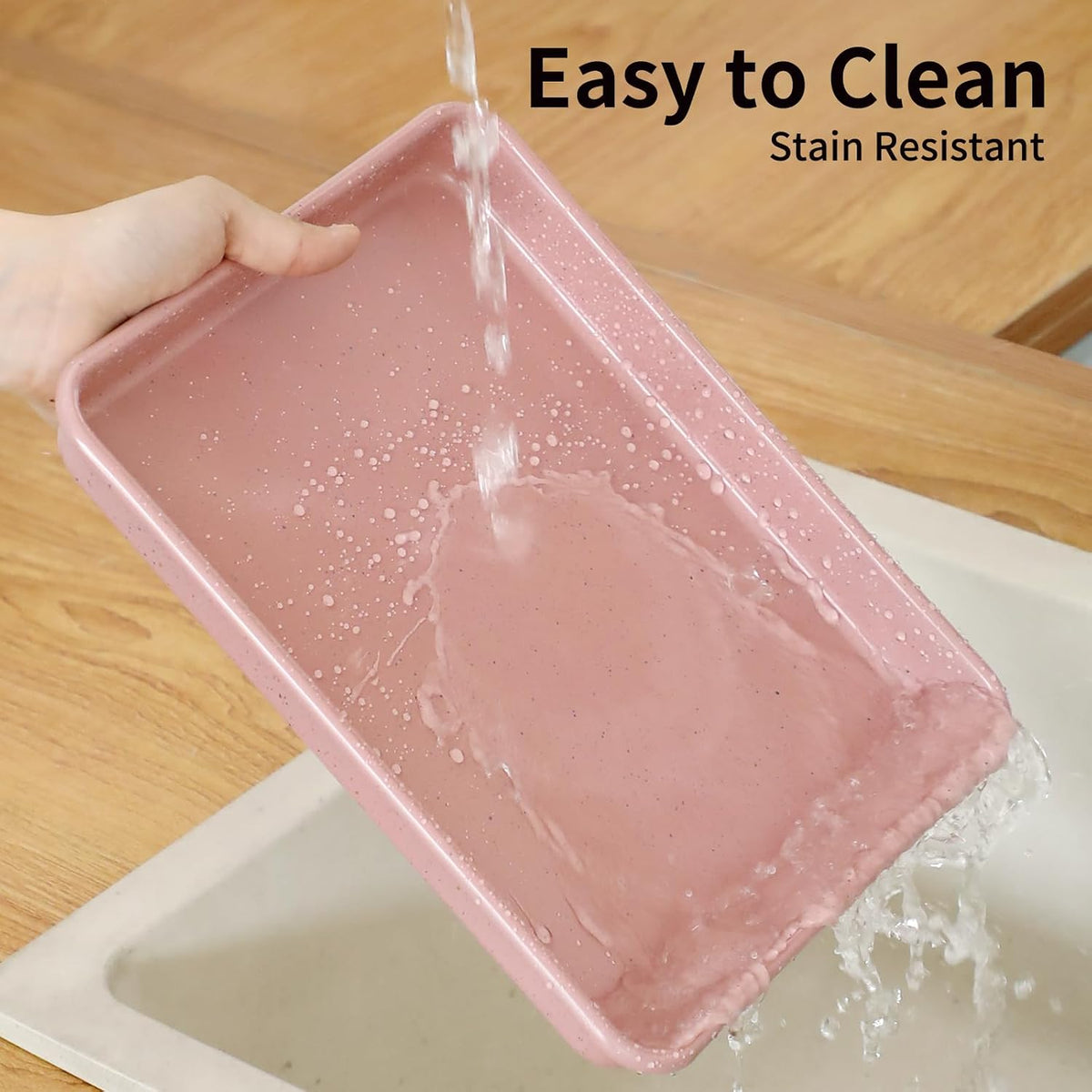 Toaster Oven Pans Set of 2, 11-Inch Nonstick Baking Sheet Pans and Trays, 1/8 Thicker Replacement Small Baking Tray Accessories for Cookie, Non Toxic and Easy Clean and Diswasher Safe, Pink