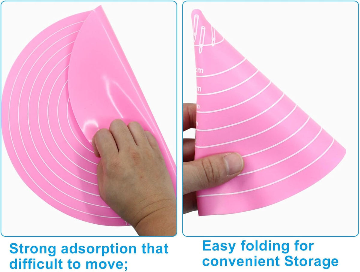 12 Inch Round Silicone Cake Mat, Pink
