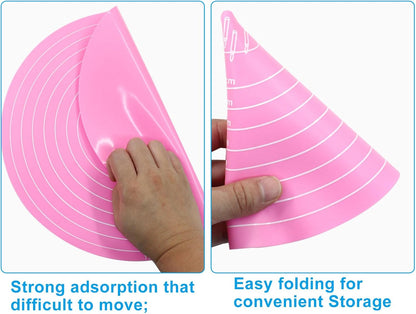 12 Inch Round Silicone Cake Mat, Pink