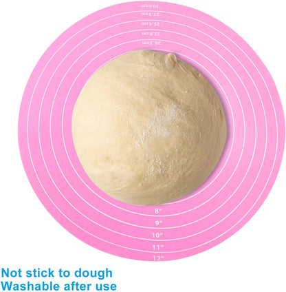 12 Inch Round Silicone Cake Mat, Pink