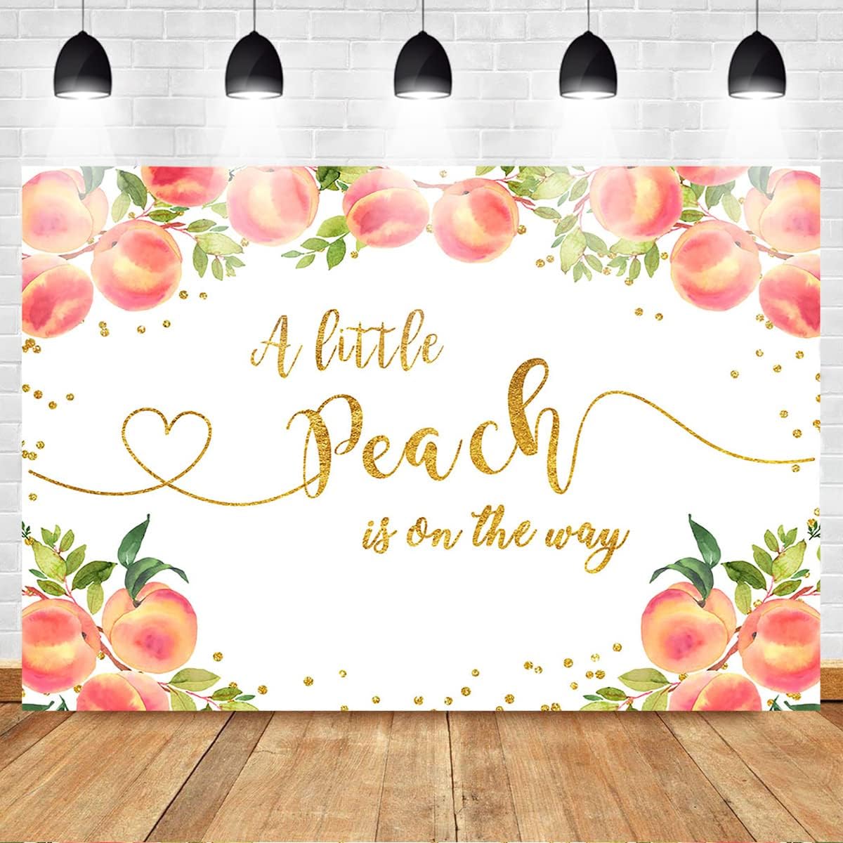 Sweet Peach Backdrop for Girl Baby Shower A Little Peach is On The Way Baby Shower Party Background Sweet Girl Princess Baby Shower Photography Background Cake Table Decoration (5x3ft)