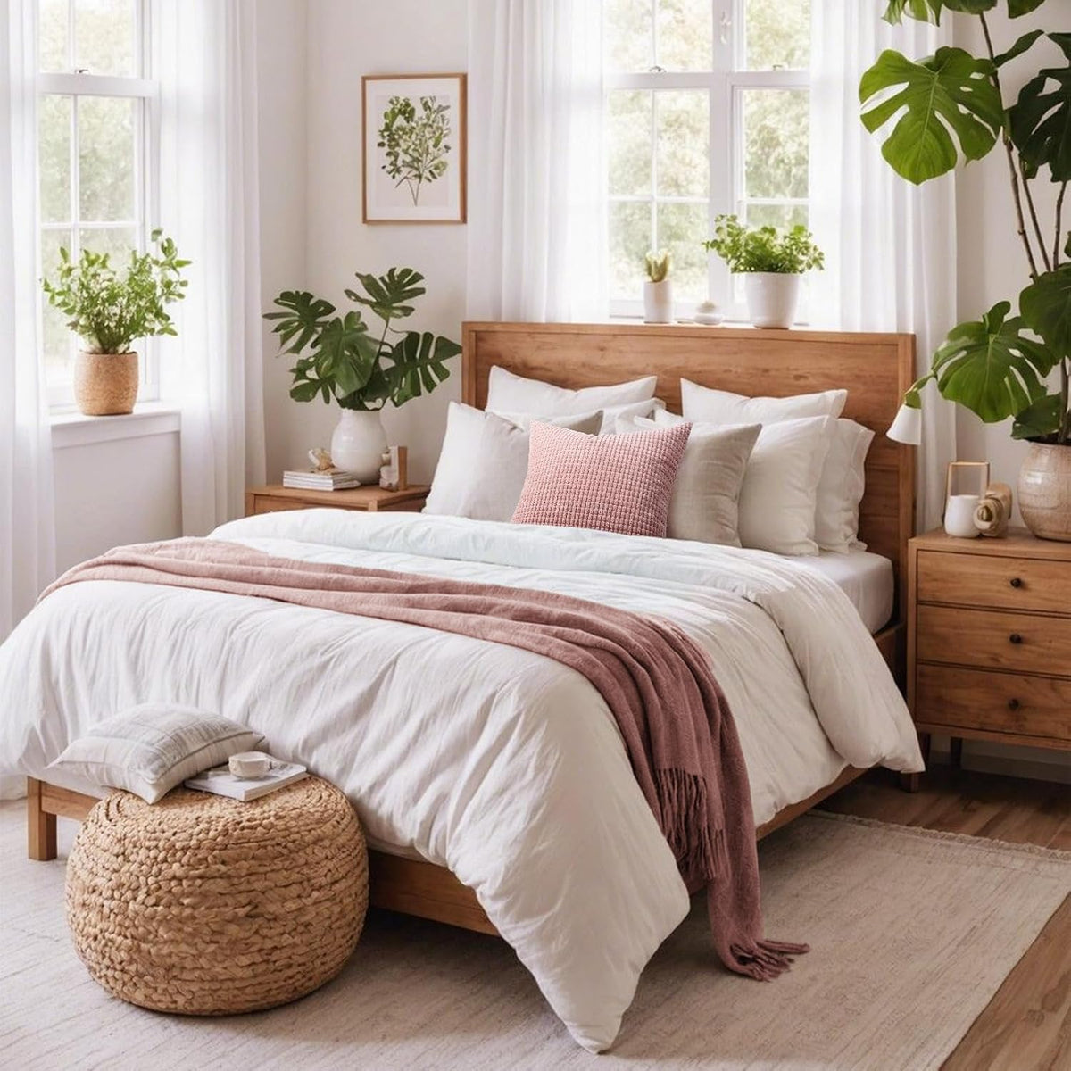 Corduroy Decorative Throw Pillow Covers 18x18, Set of 2, Pink