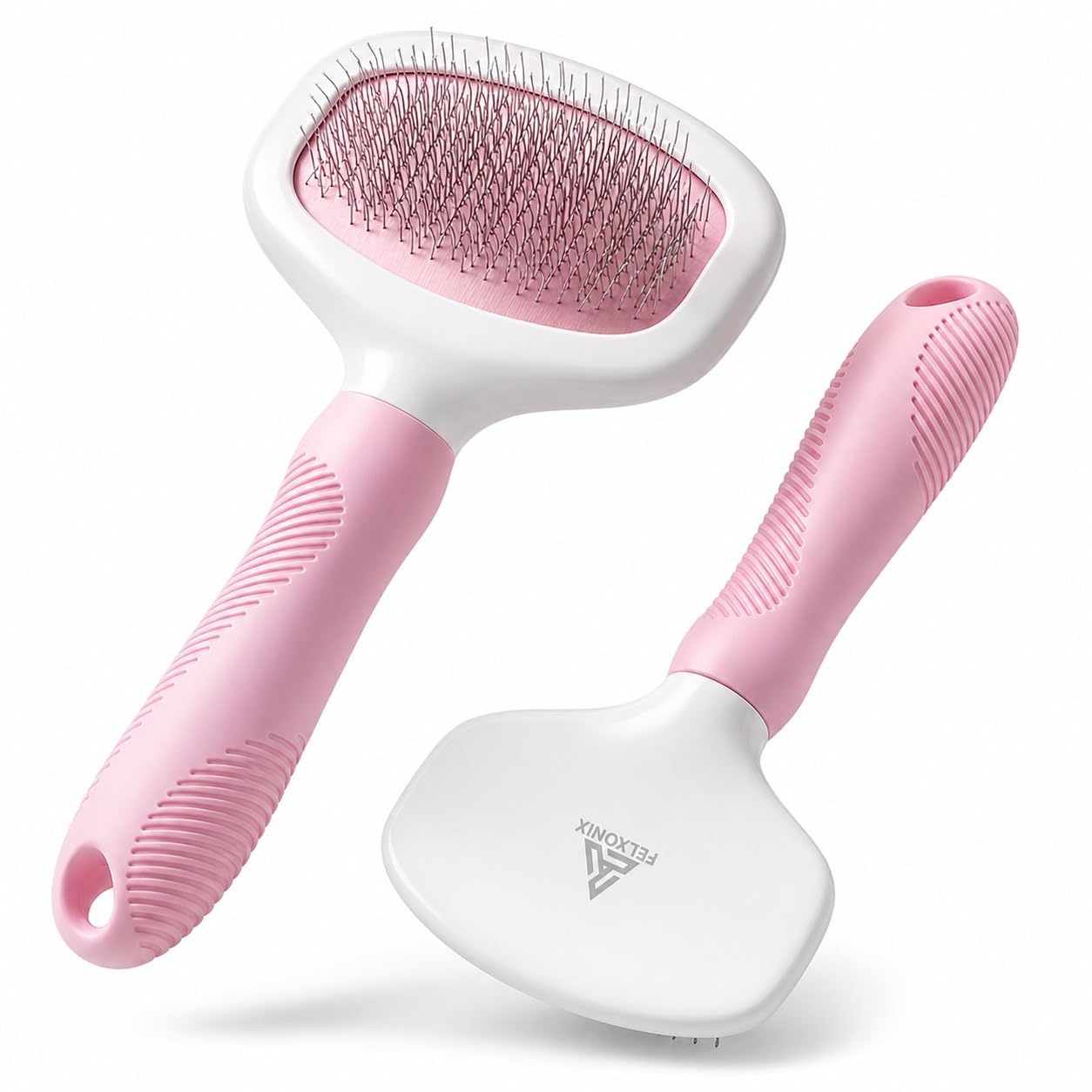 Slicker Brush for Dogs & Cats Deshedding Dog Brush for Long & Short Hair, Removes Undercoat, Mats & Tangles, Skin-Friendly Dog Grooming Comb for Shedding Control (Pink)