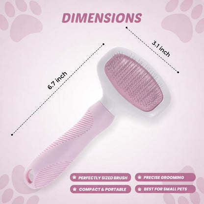 Slicker Brush for Dogs & Cats Deshedding Dog Brush for Long & Short Hair, Removes Undercoat, Mats & Tangles, Skin-Friendly Dog Grooming Comb for Shedding Control (Pink)