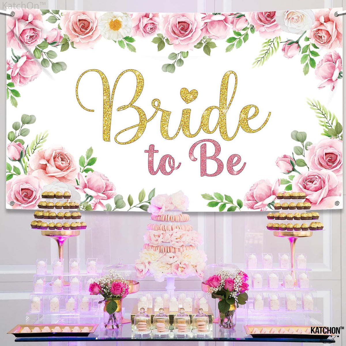 Pink Bride to Be Banner 72x44 Inch, Bachelorette Party Decorations