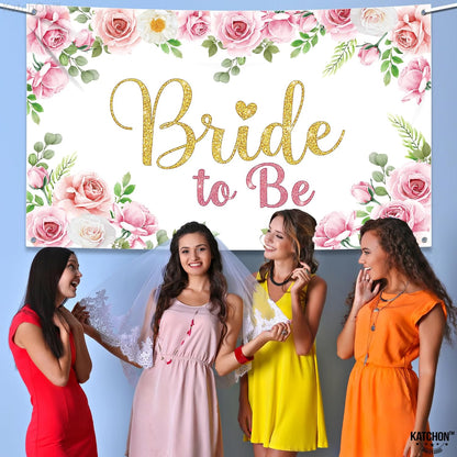 Pink Bride to Be Banner 72x44 Inch, Bachelorette Party Decorations