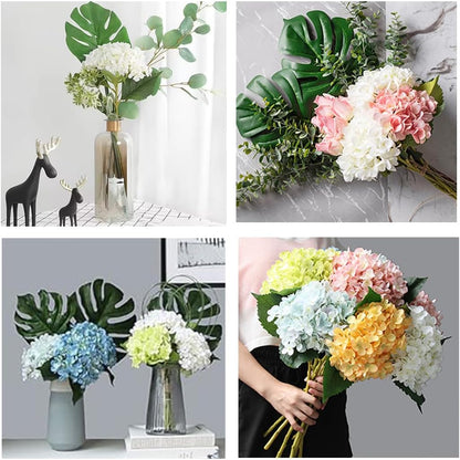8pcs Pink Hydrangea Artificial Flowers 27.59" Large Realistic Single Long Stem Faux Silk Hydrangea Bouquets Flowers Arrangements Home Office Decor Wedding Centerpieces DIY