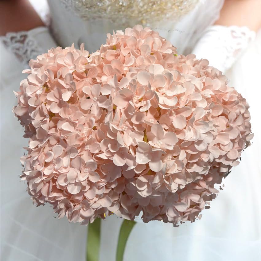 8pcs Pink Hydrangea Artificial Flowers 27.59" Large Realistic Single Long Stem Faux Silk Hydrangea Bouquets Flowers Arrangements Home Office Decor Wedding Centerpieces DIY