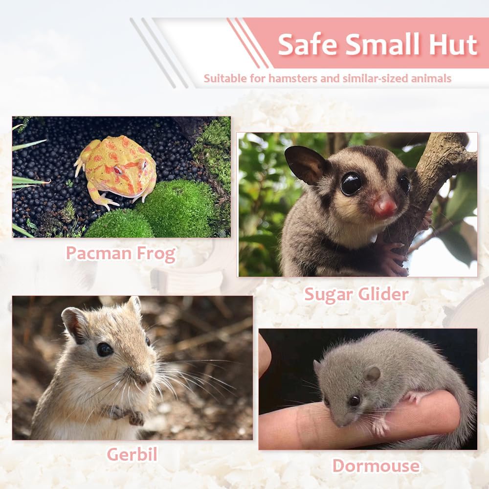 Ceramic Hamster House Cute Teardrop Shaped Cave Summer Cool Small Animal Hideout for Gerbil Mice Dwarf Hamster (Pink)