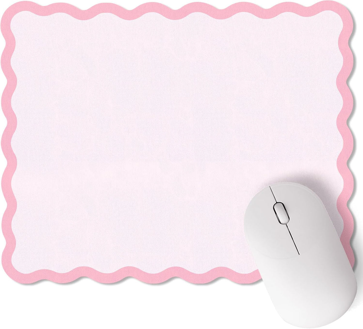 Cute Scalloped Mouse Pad Non-Slip Mousepad 9.8x7.9in,Pink