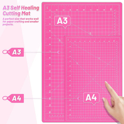 Self Healing Cutting Mat for Rotary Cutting, 17.8" x 11.9", Pink