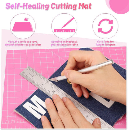Self Healing Cutting Mat for Rotary Cutting, 17.8" x 11.9", Pink