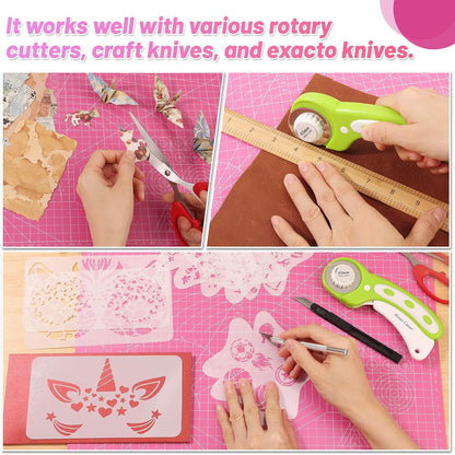 Self Healing Cutting Mat for Rotary Cutting, 17.8" x 11.9", Pink