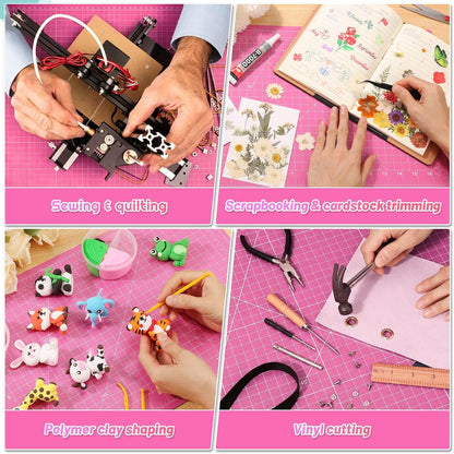 Self Healing Cutting Mat for Rotary Cutting, 17.8" x 11.9", Pink
