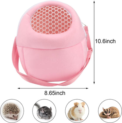 Hypeety Pet Carrier Bag Pet Sling Carrier Backpack Portable Travel Backpack Breathable Outgoing Bag bonding Pouch for Small Pets Hedgehog Hamsters Sugar Glider Chinchilla Guinea Pig (Pink)