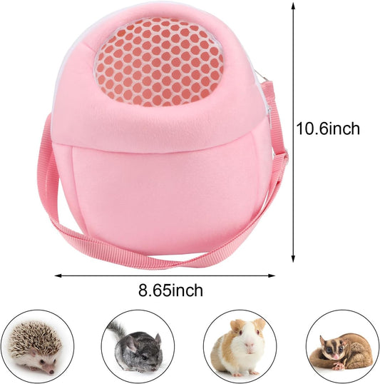 Hypeety Pet Carrier Bag Pet Sling Carrier Backpack Portable Travel Backpack Breathable Outgoing Bag bonding Pouch for Small Pets Hedgehog Hamsters Sugar Glider Chinchilla Guinea Pig (Pink)