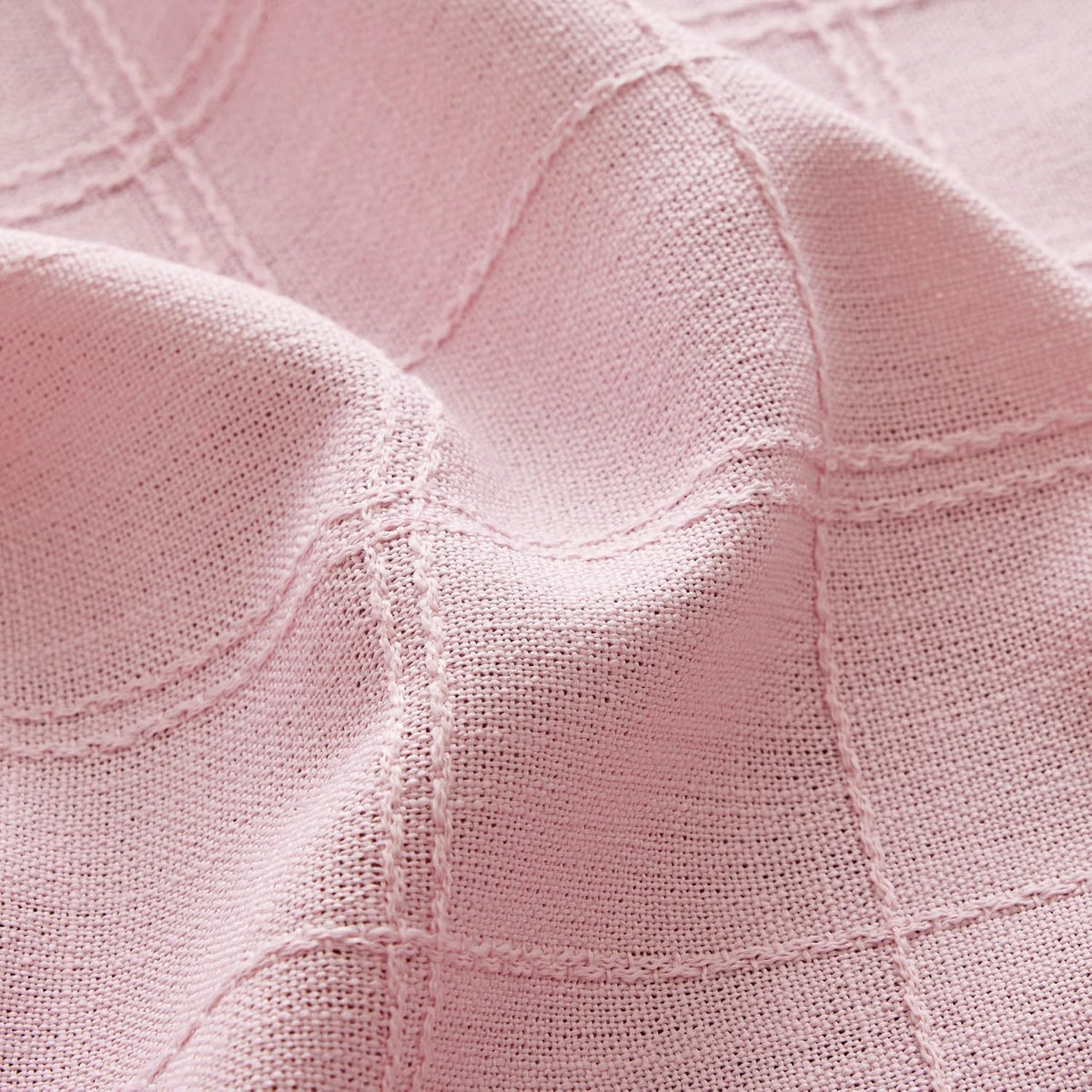 ZeeMart Linen Checked Round Table Cloth 60 Inch Pink