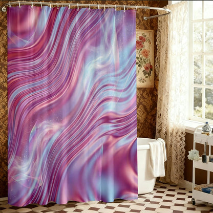 Waves Shower Curtain, Modern Abstract Swirls Gradient None Peach Polyester Waterproof Bathtub Cloth Curtains Decor for Toile Bathroom Dorm 72x72 Inch