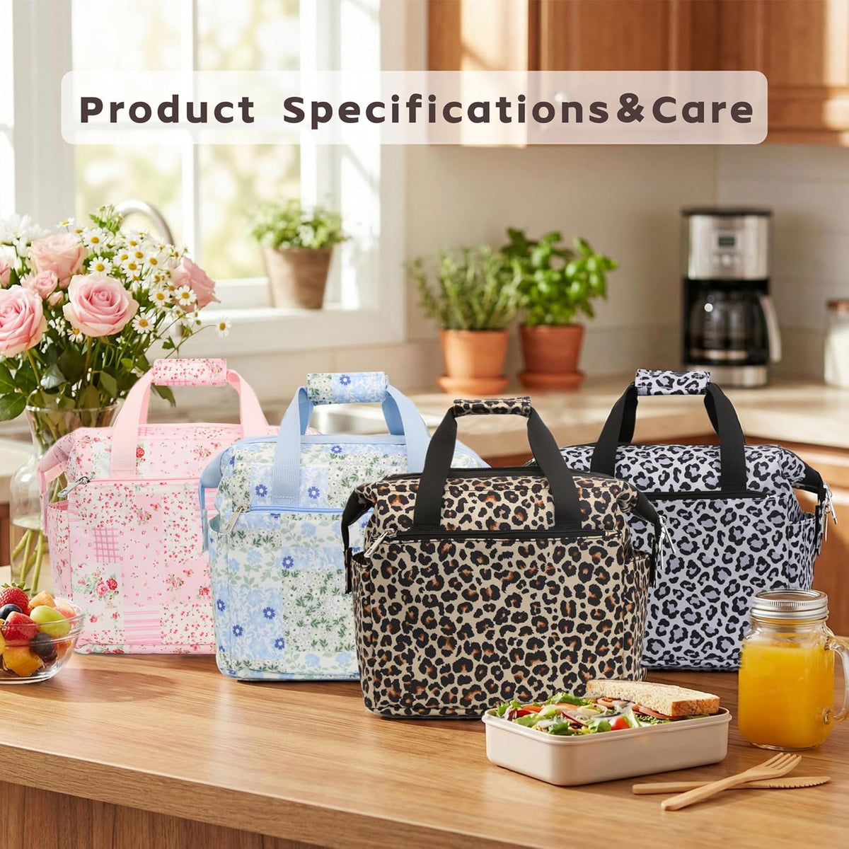 Insulated Lunch Bag for Women - Reusable Thermal Tote with 3-Layer Insulation, Leakproof & Easy to Clean - Lunch Box for Office, Gym, Picnic (Pink)