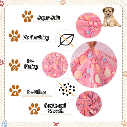 Upgraded Flannel Blankets for Large Dogs & Cats, Pink 50" x 40"