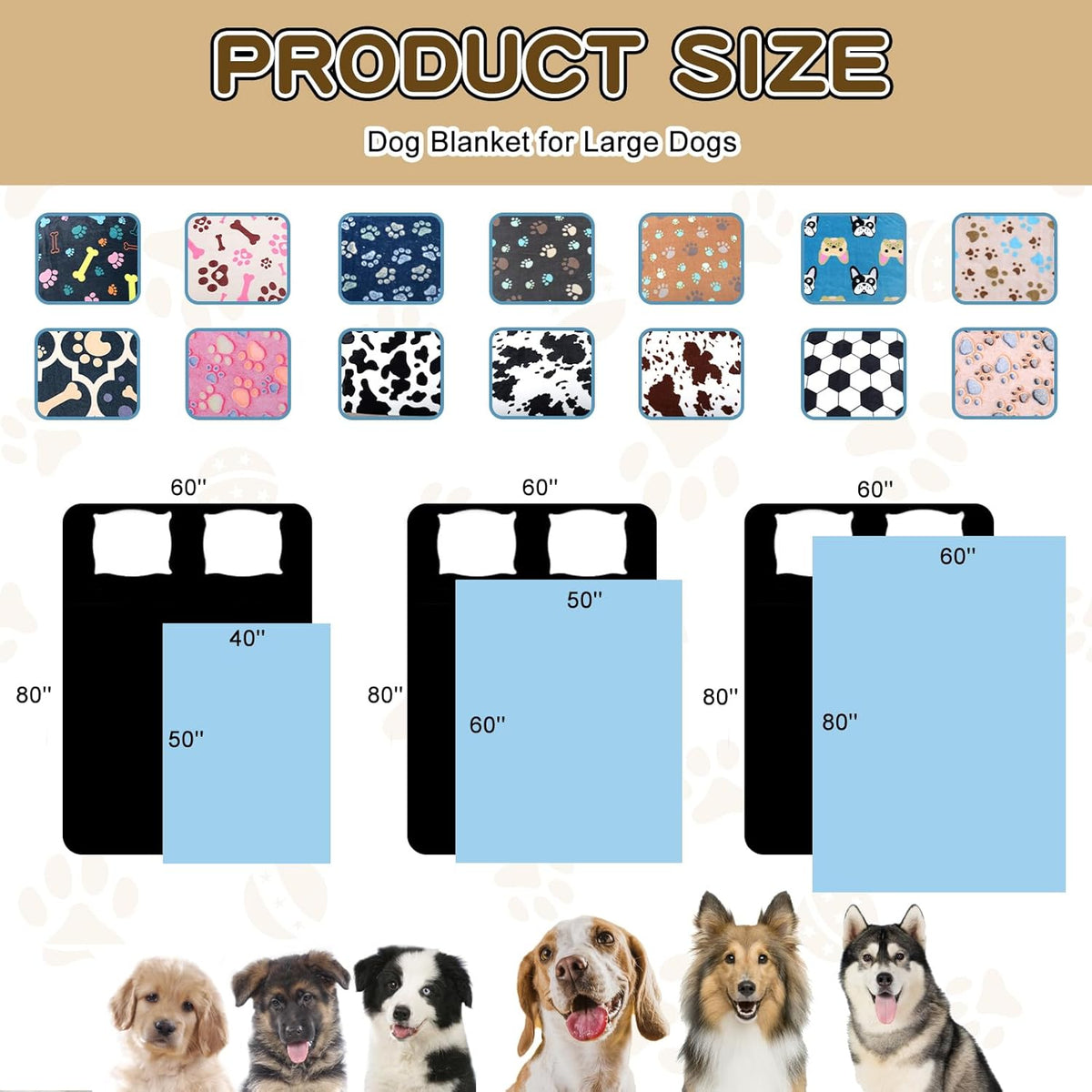 Upgraded Flannel Blankets for Large Dogs & Cats, Pink 50" x 40"