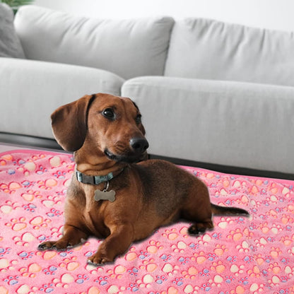Upgraded Flannel Blankets for Large Dogs & Cats, Pink 50" x 40"