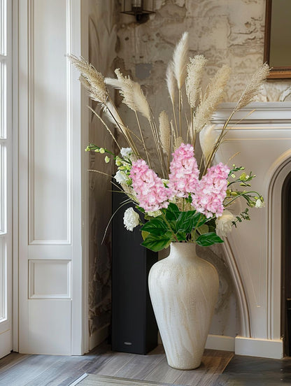 3PCS Fake Flowers Hydrangea Artificial Flowers 28" Long Stem Pink Faux Flowers for Vase, Real Touch Silk Flowers Décor for Floral Arrangement Home Farmhouse Office Hotel Decoration