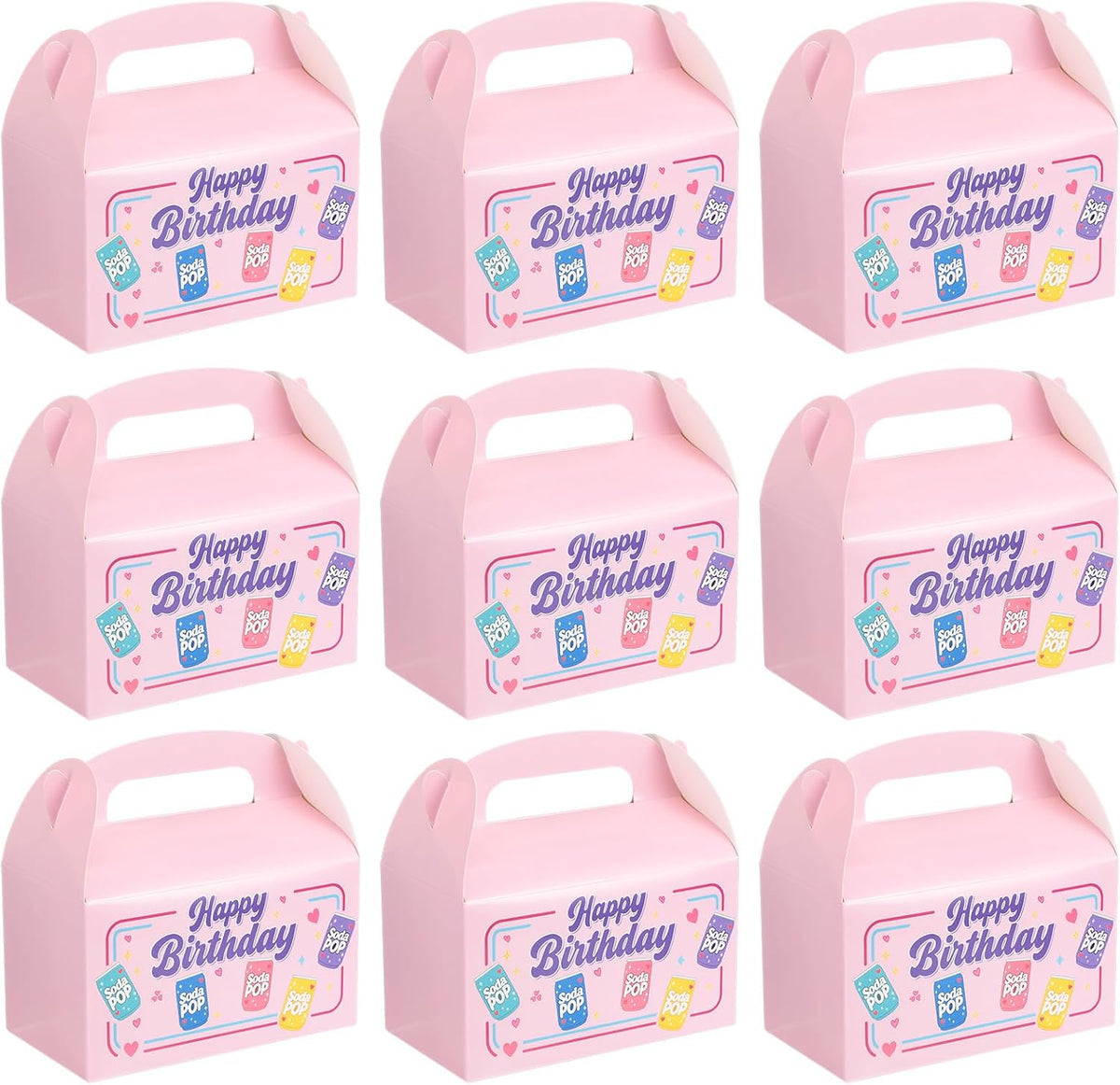 24 Pack Soda Pop Theme Birthday Party Favor Pink Paper Gift Boxes