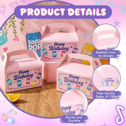 24 Pack Soda Pop Theme Birthday Party Favor Pink Paper Gift Boxes