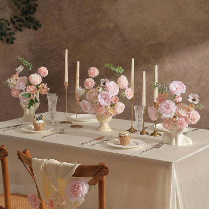Artificial Flowers Combo for DIY Wedding Bouquets Combo Centerpieces Arrangements Party Bridal Baby Shower Home Decorations-Blush Pink