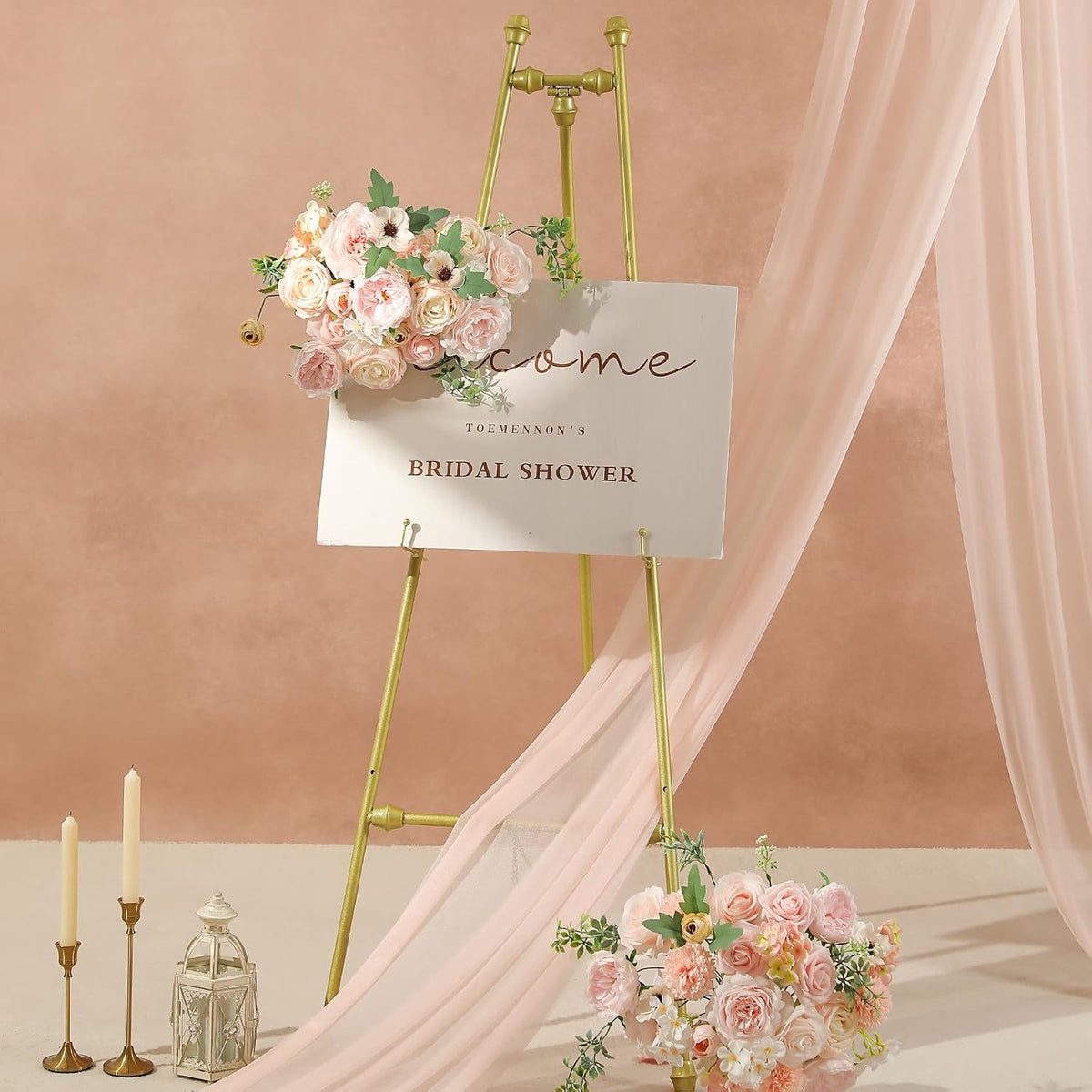 Artificial Flowers Combo for DIY Wedding Bouquets Combo Centerpieces Arrangements Party Bridal Baby Shower Home Decorations-Blush Pink